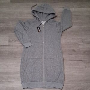 Zeagoo Gray Hooded Dress